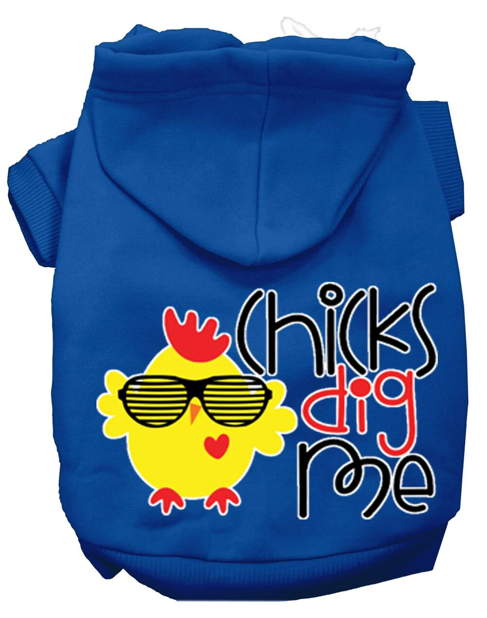 Pet, Dog & Cat Hoodie Screen Printed, "Chicks Dig Me" - Image 4