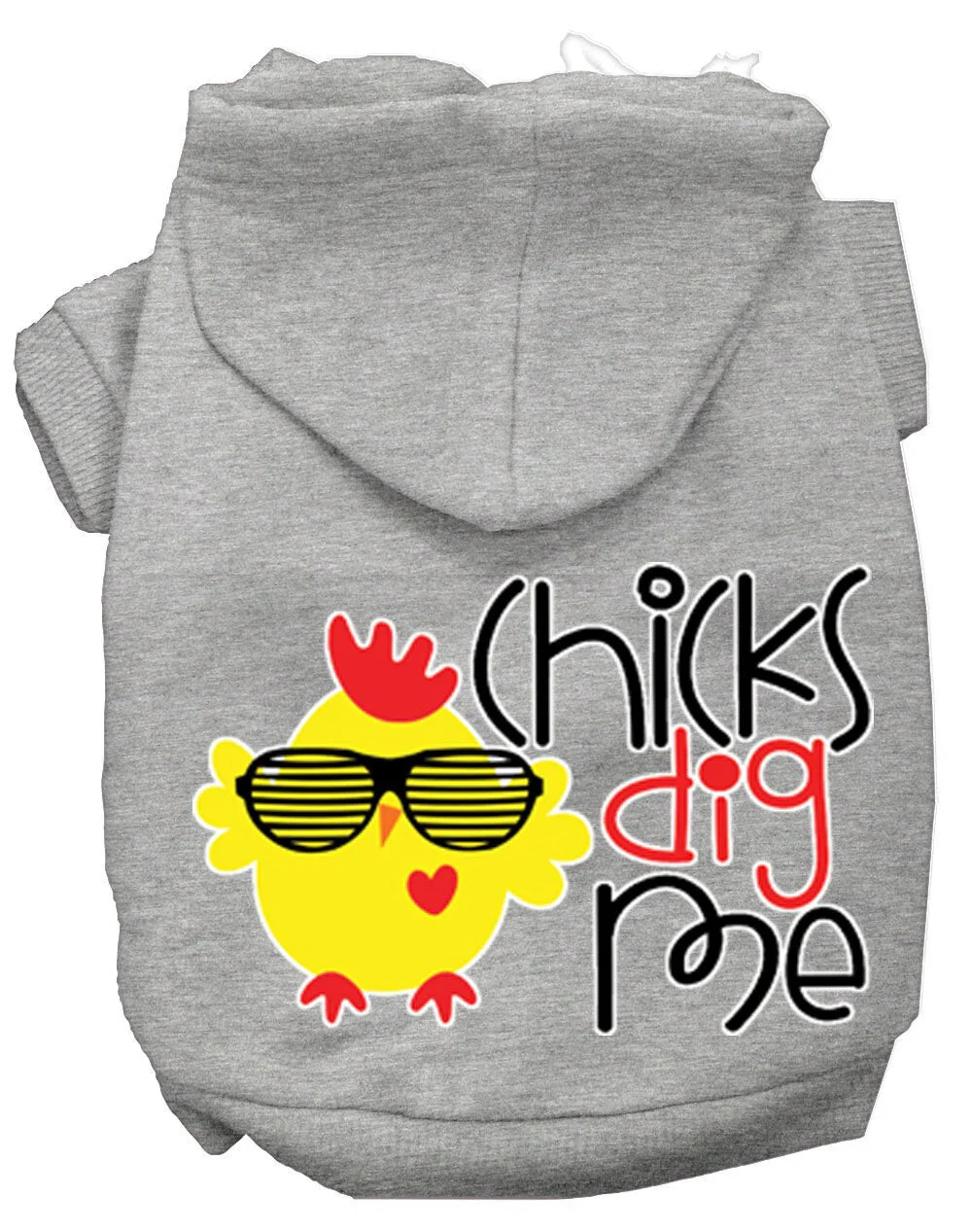 Pet, Dog & Cat Hoodie Screen Printed, "Chicks Dig Me" - Image 6