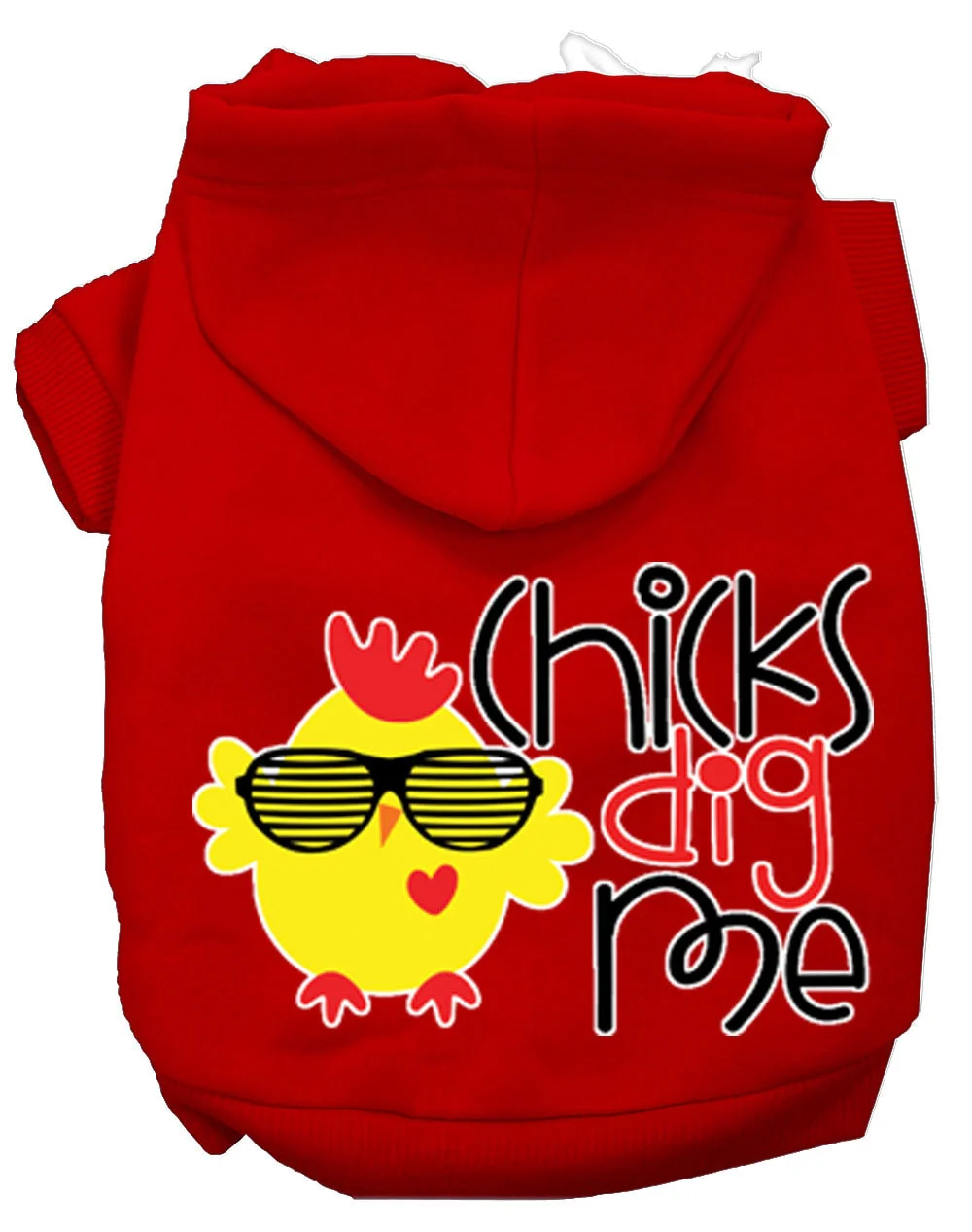 Pet, Dog & Cat Hoodie Screen Printed, "Chicks Dig Me" - Image 8