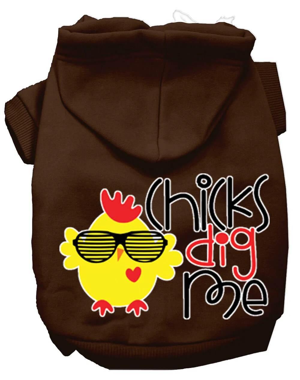 Pet, Dog & Cat Hoodie Screen Printed, "Chicks Dig Me" - Image 9