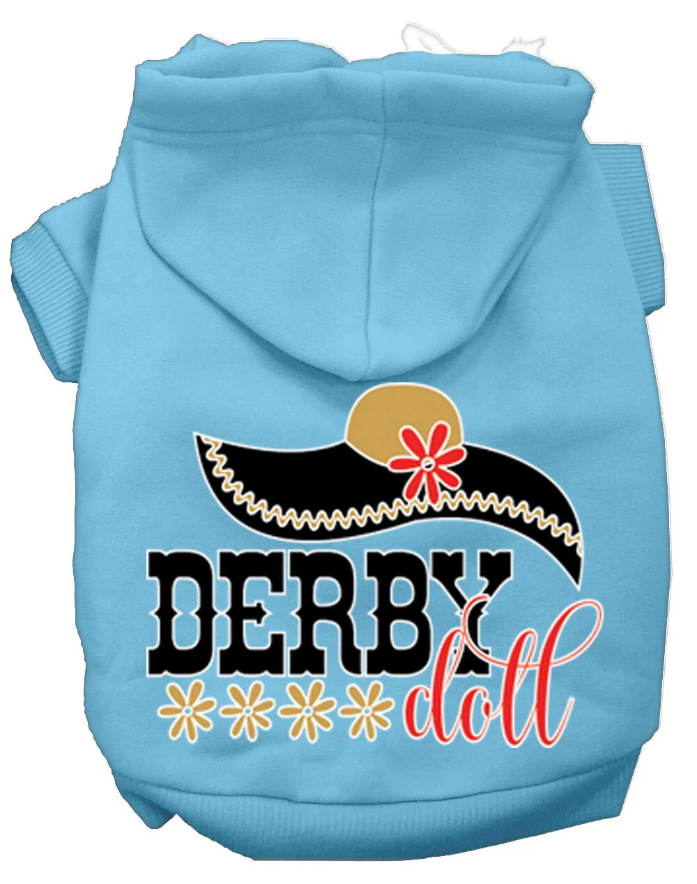 Pet, Dog & Cat Hoodie Screen Printed, "Derby Doll" - Image 3