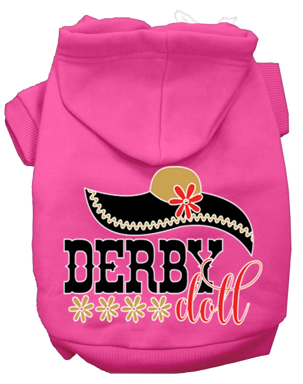 Pet, Dog & Cat Hoodie Screen Printed, "Derby Doll" - Image 5