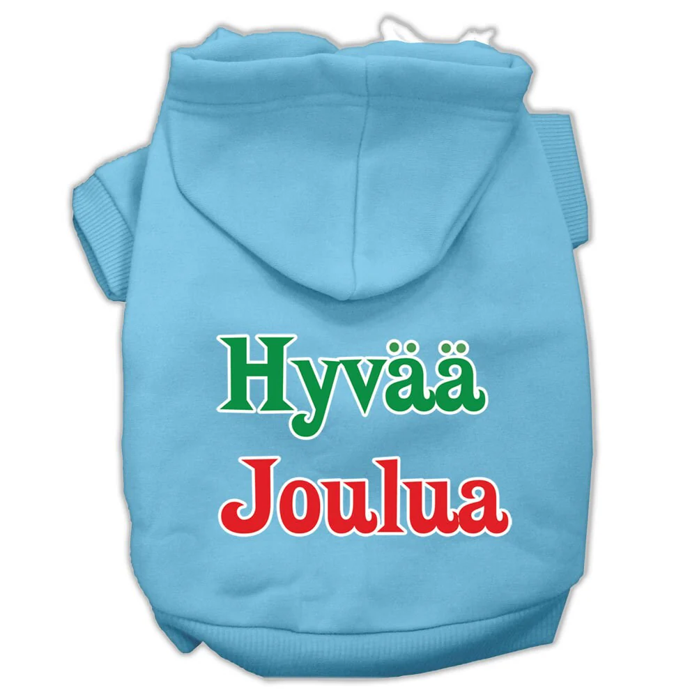 Pet Dog & Cat Hoodie Screen Printed, "Hyvaa Joulua" - Image 10