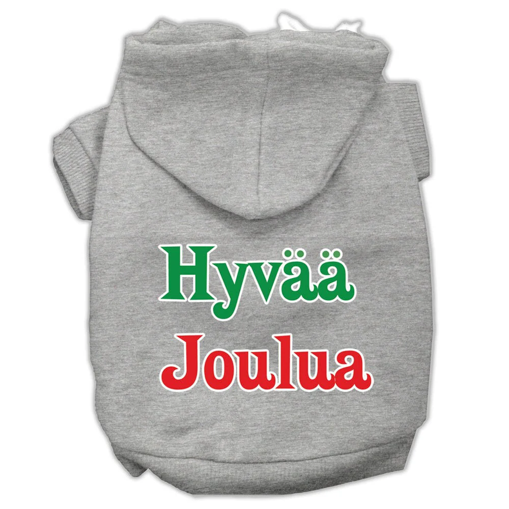 Pet Dog & Cat Hoodie Screen Printed, "Hyvaa Joulua" - Image 5
