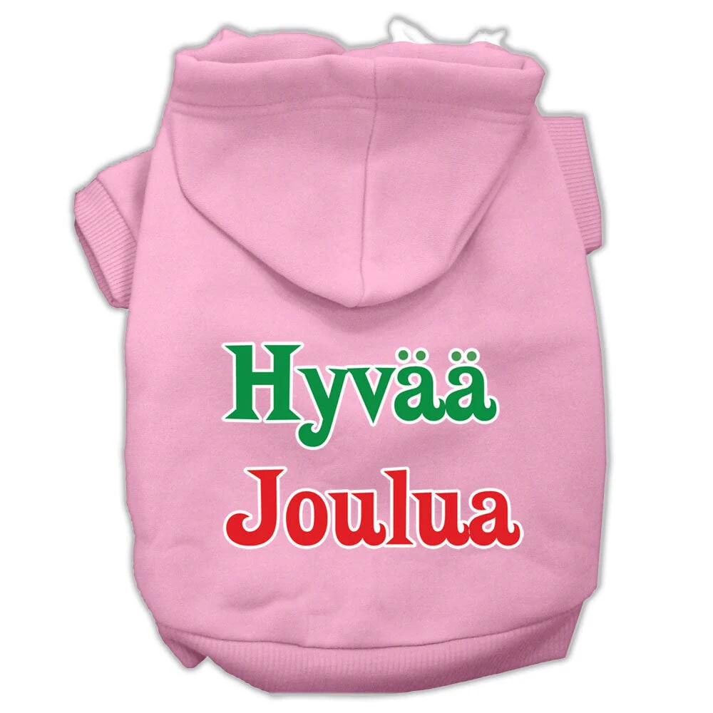 Pet Dog & Cat Hoodie Screen Printed, "Hyvaa Joulua" - Image 6