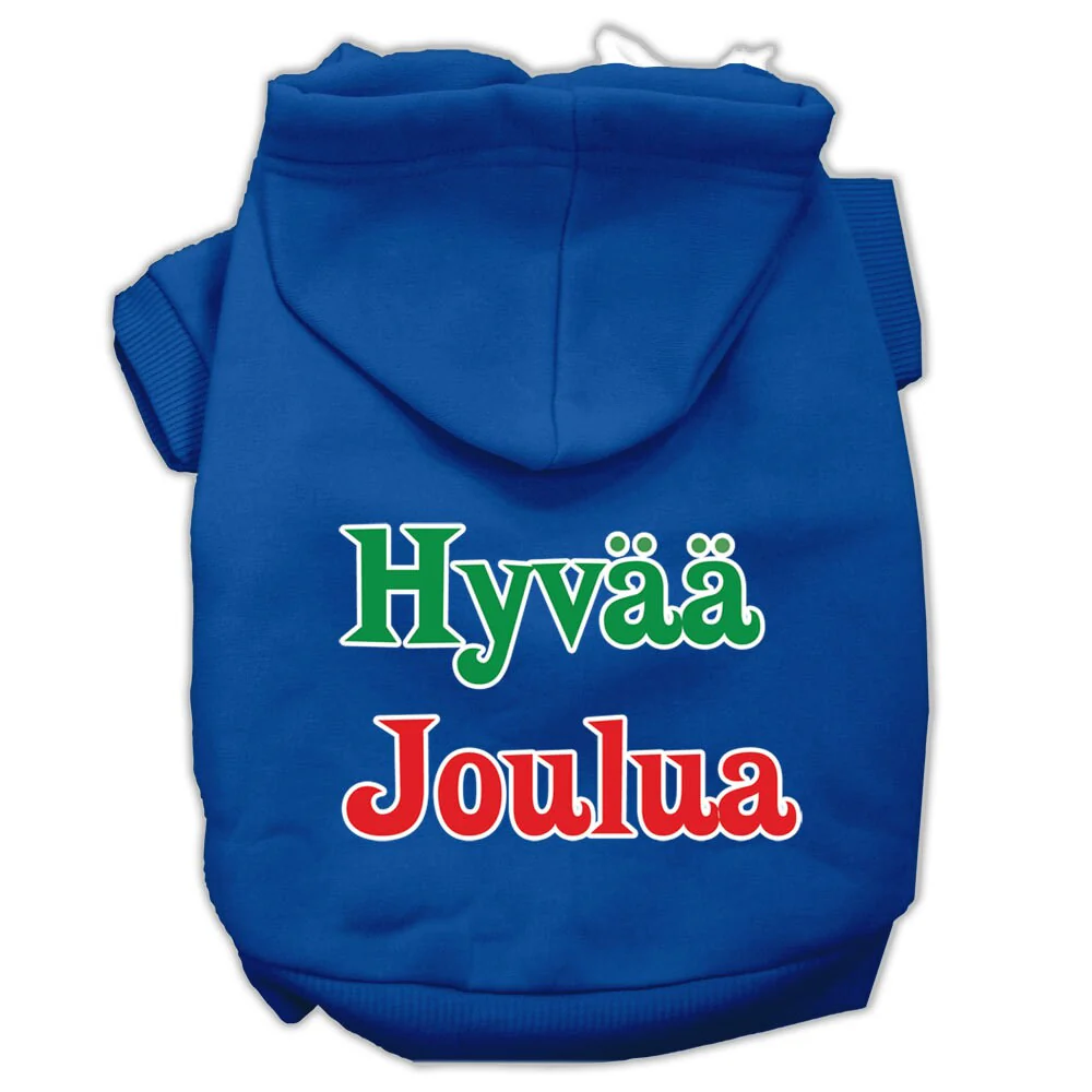 Pet Dog & Cat Hoodie Screen Printed, "Hyvaa Joulua" - Image 9