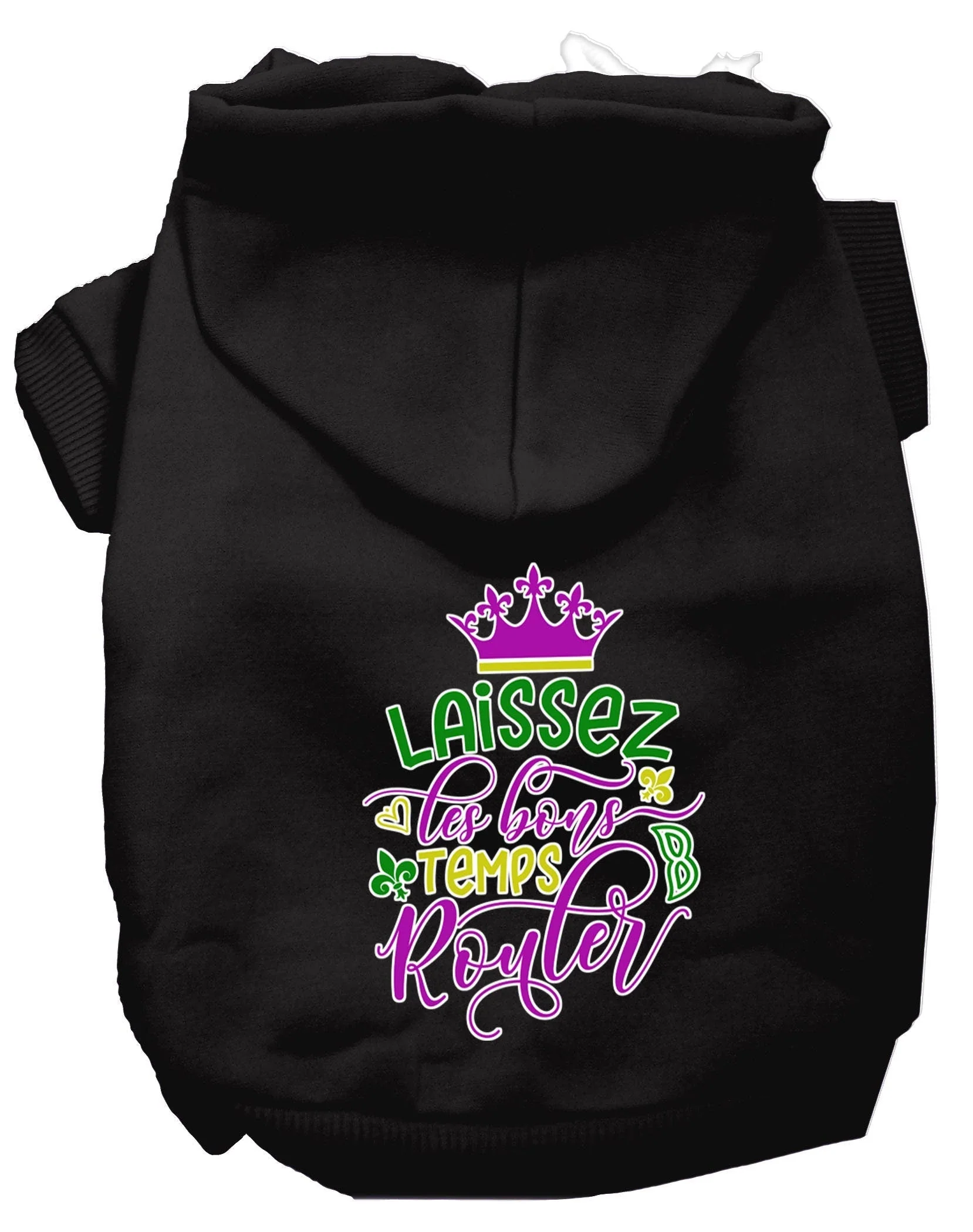 Pet Dog & Cat Hoodie Screen Printed, "Laissez Les Bons Temps Rouler" - Image 3