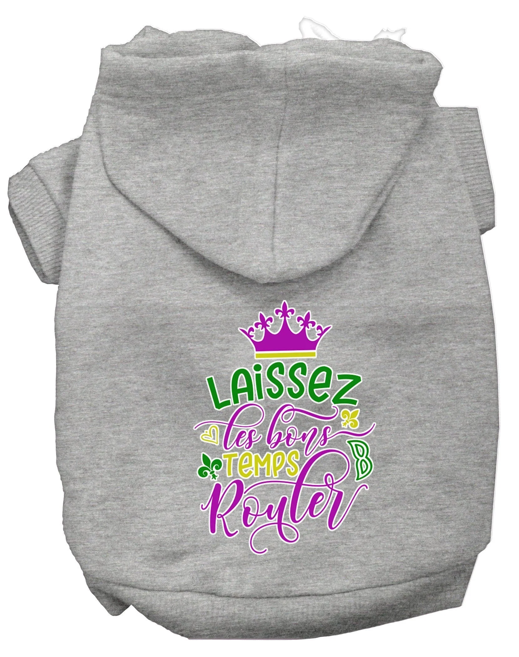 Pet Dog & Cat Hoodie Screen Printed, "Laissez Les Bons Temps Rouler" - Image 4