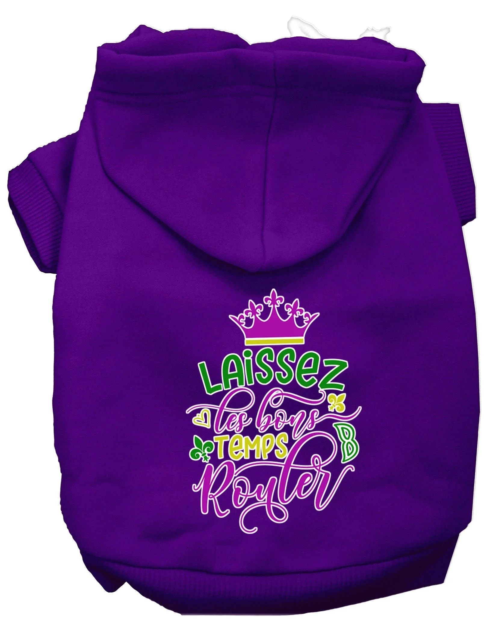 Pet Dog & Cat Hoodie Screen Printed, "Laissez Les Bons Temps Rouler" - Image 5