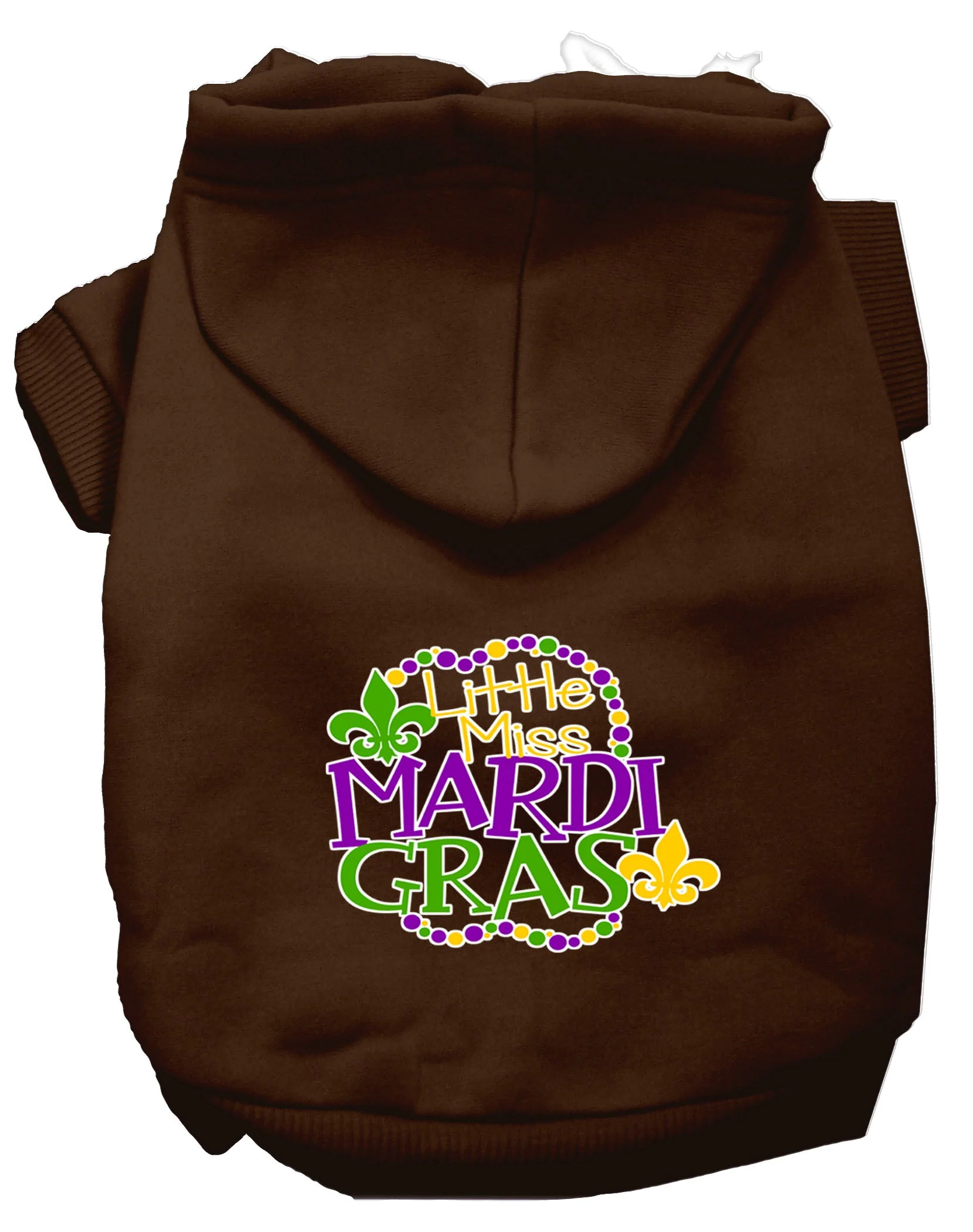 Pet Dog & Cat Hoodie Screen Printed, "Little Miss Mardi Gras" - Image 13