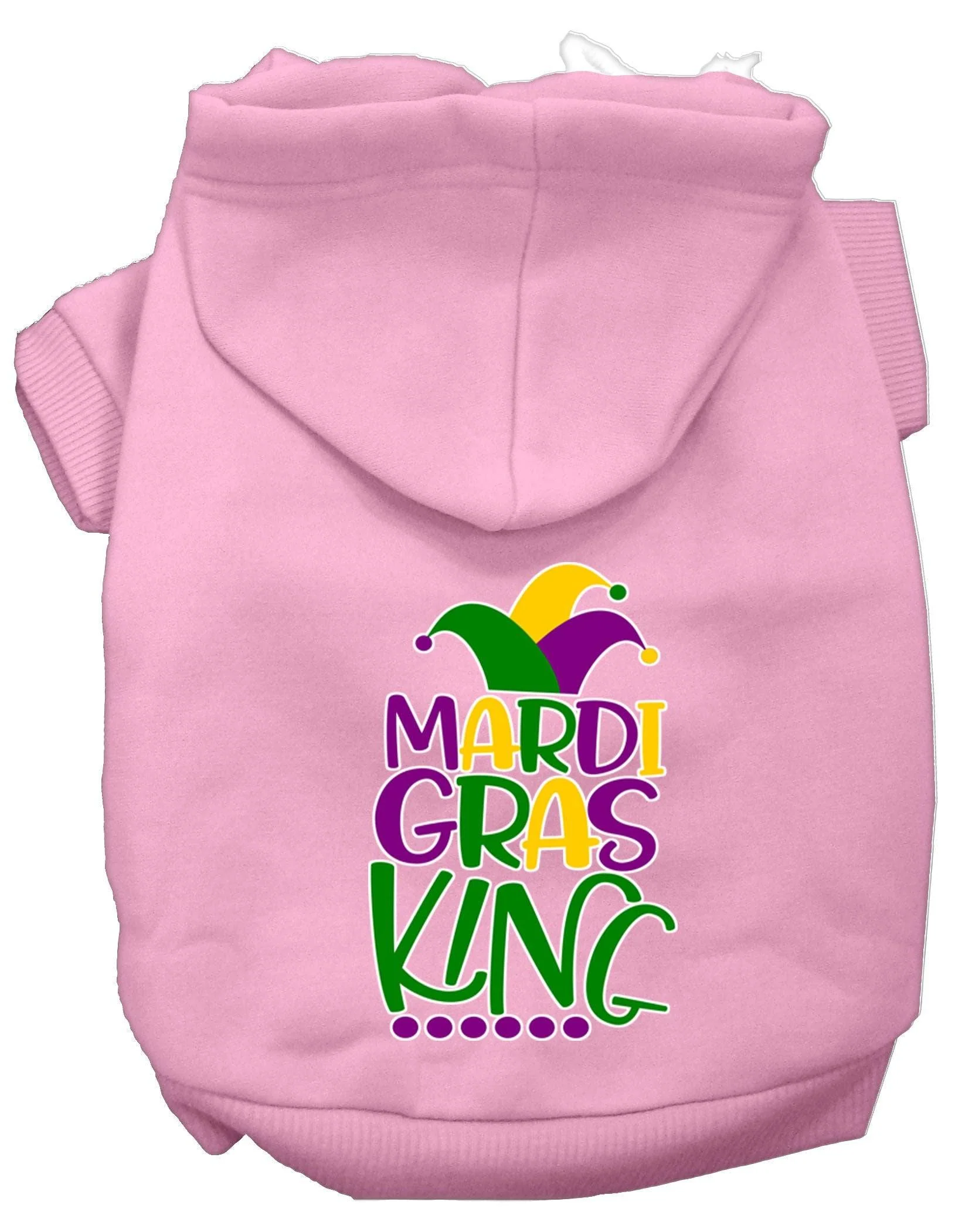 Pet Dog & Cat Hoodie Screen Printed, "Mardi Gras King" - Image 10