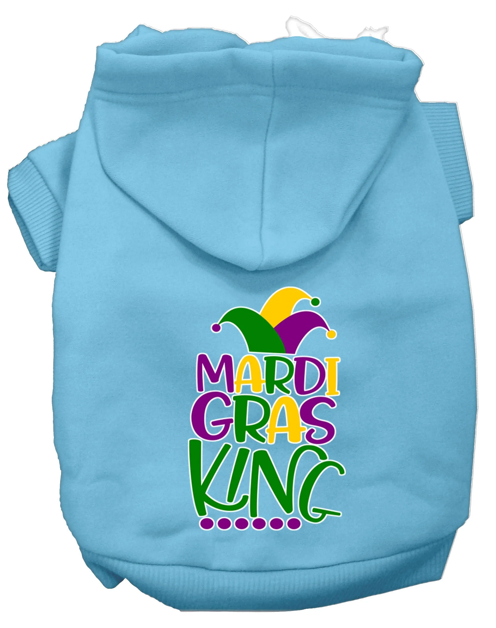 Pet Dog & Cat Hoodie Screen Printed, "Mardi Gras King" - Image 11