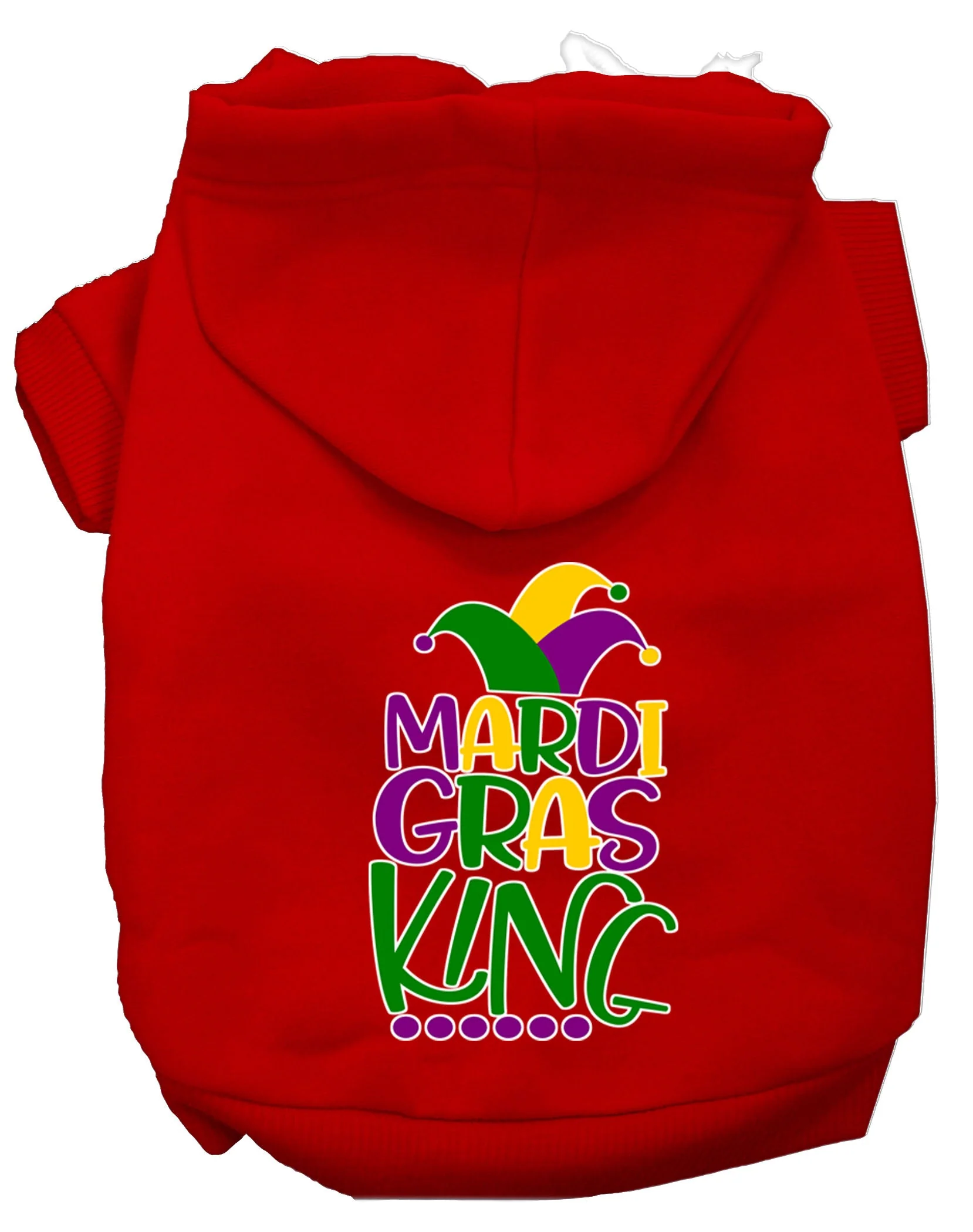 Pet Dog & Cat Hoodie Screen Printed, "Mardi Gras King" - Image 12
