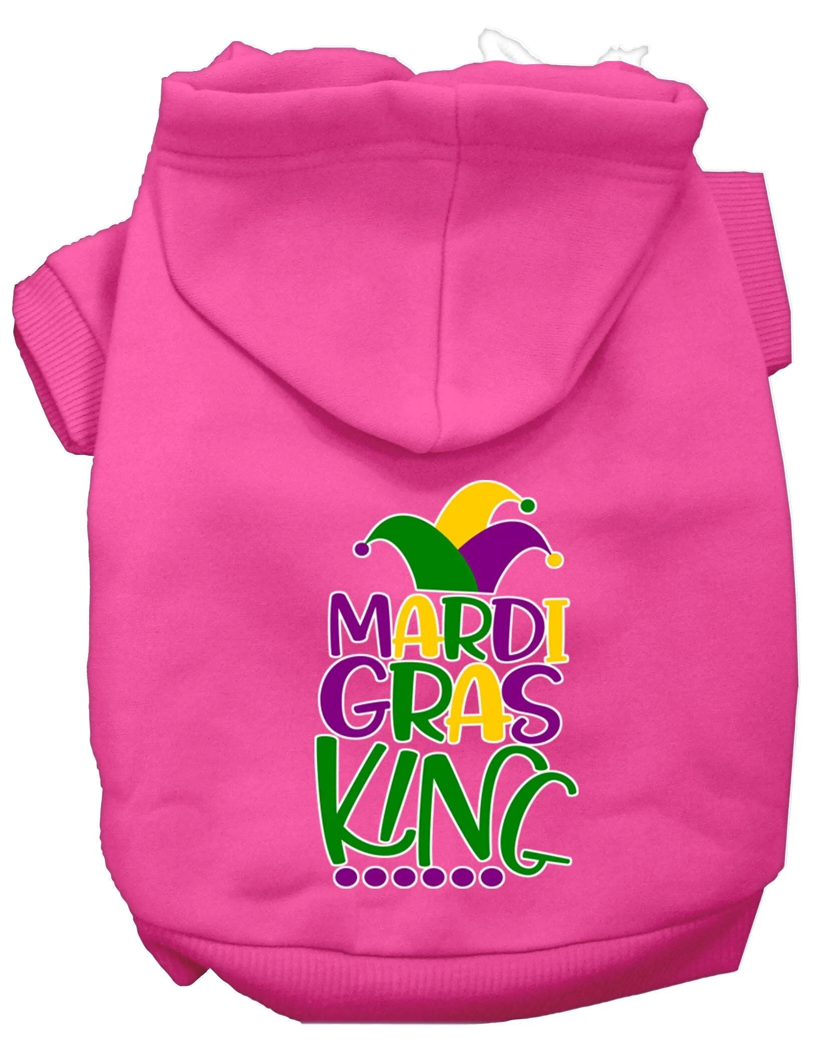 Pet Dog & Cat Hoodie Screen Printed, "Mardi Gras King" - Image 7