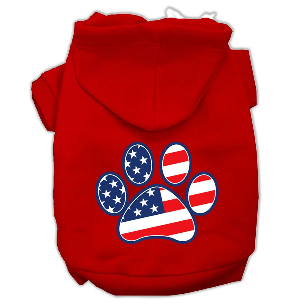 Pet Dog & Cat Hoodie Screen Printed, "Patriotic Paw" - Image 3