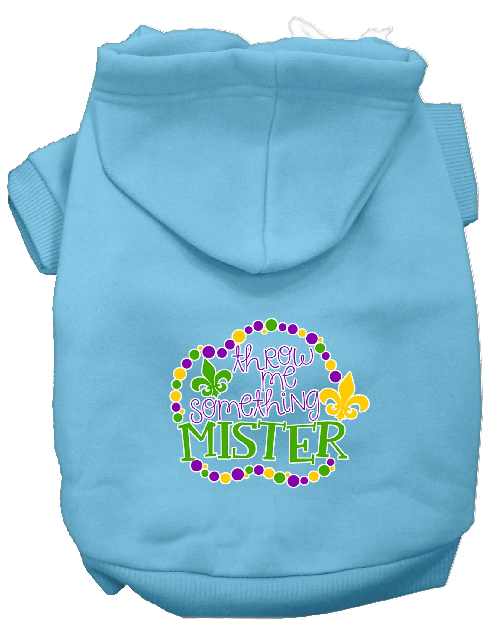 Pet Dog & Cat Hoodie Screen Printed, "Throw Me Something Mister" - Image 11