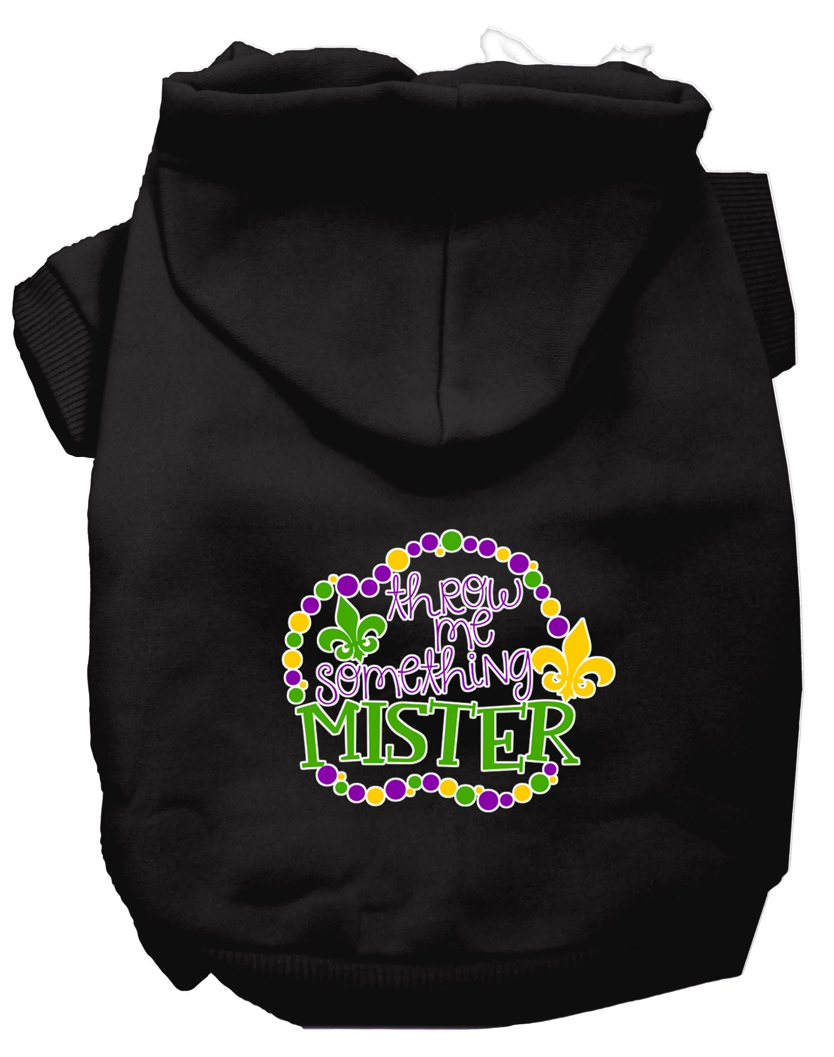 Pet Dog & Cat Hoodie Screen Printed, "Throw Me Something Mister" - Image 12