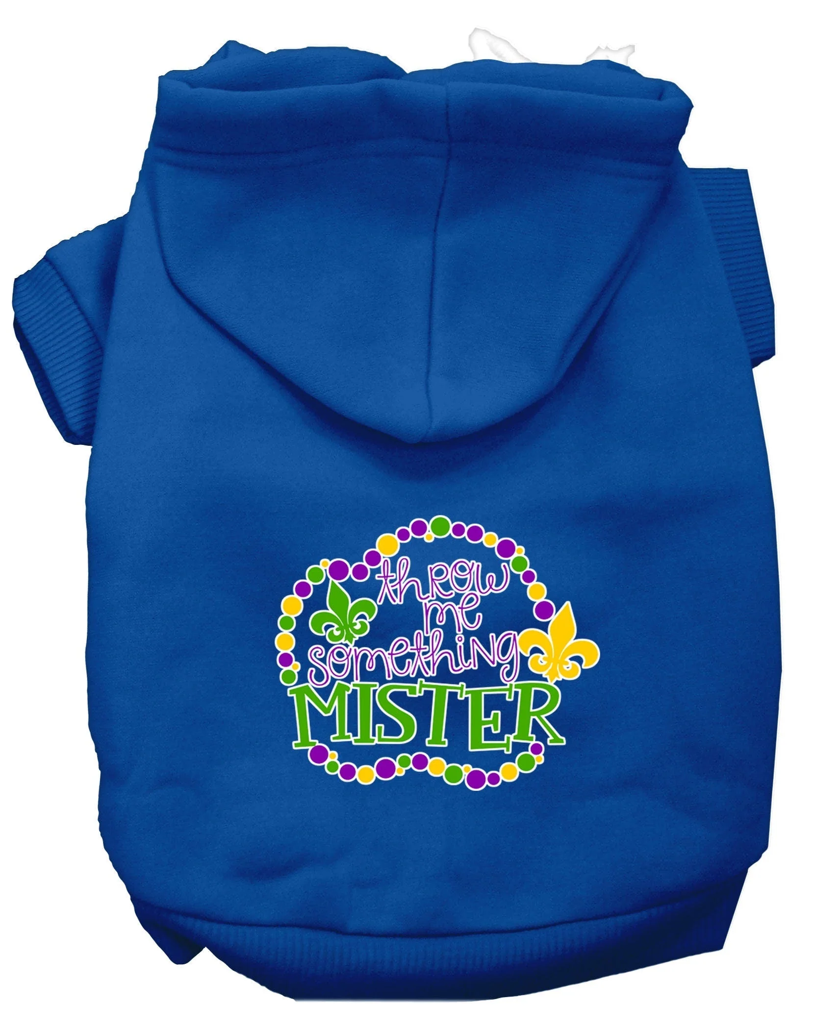 Pet Dog & Cat Hoodie Screen Printed, "Throw Me Something Mister" - Image 3
