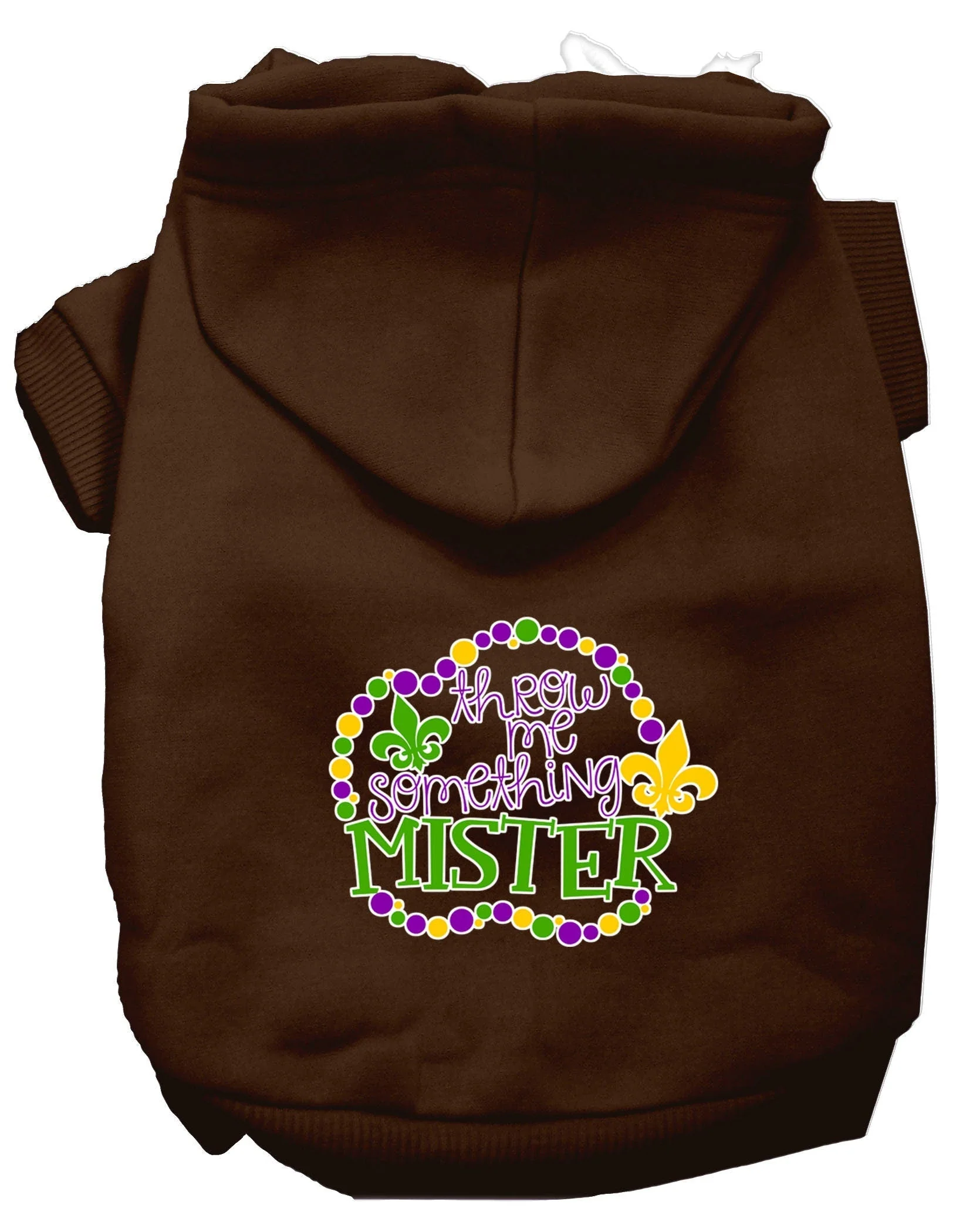 Pet Dog & Cat Hoodie Screen Printed, "Throw Me Something Mister" - Image 5