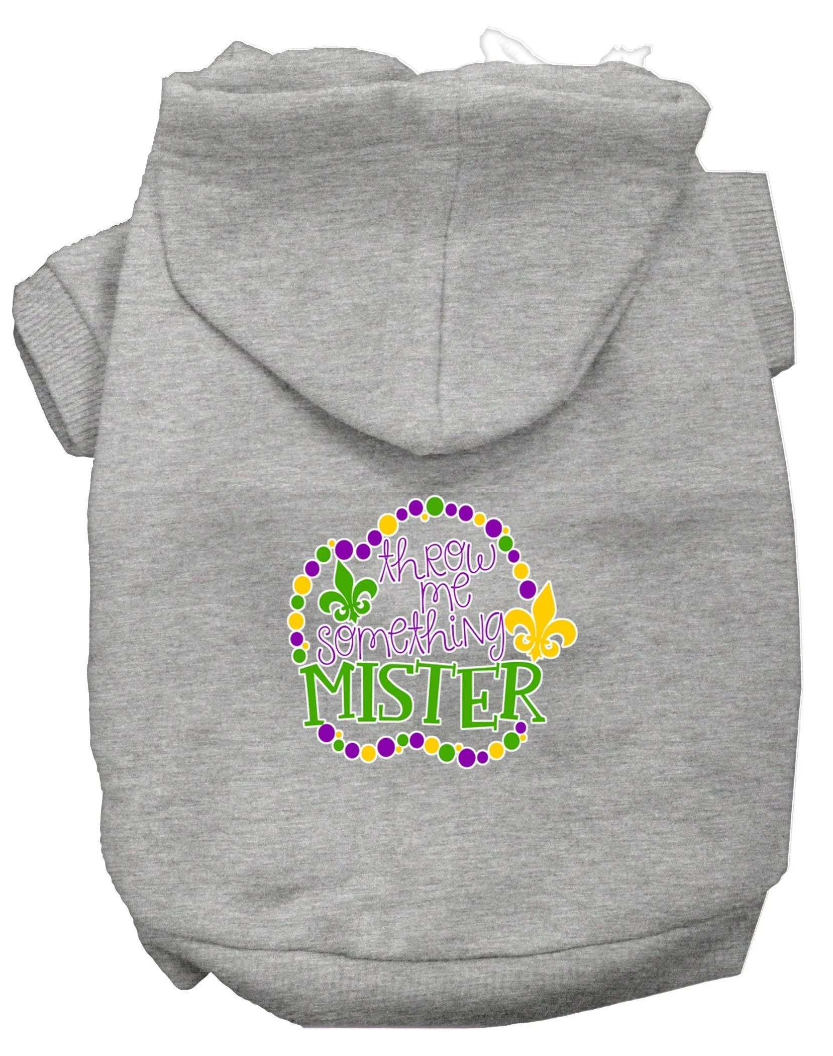 Pet Dog & Cat Hoodie Screen Printed, "Throw Me Something Mister" - Image 6
