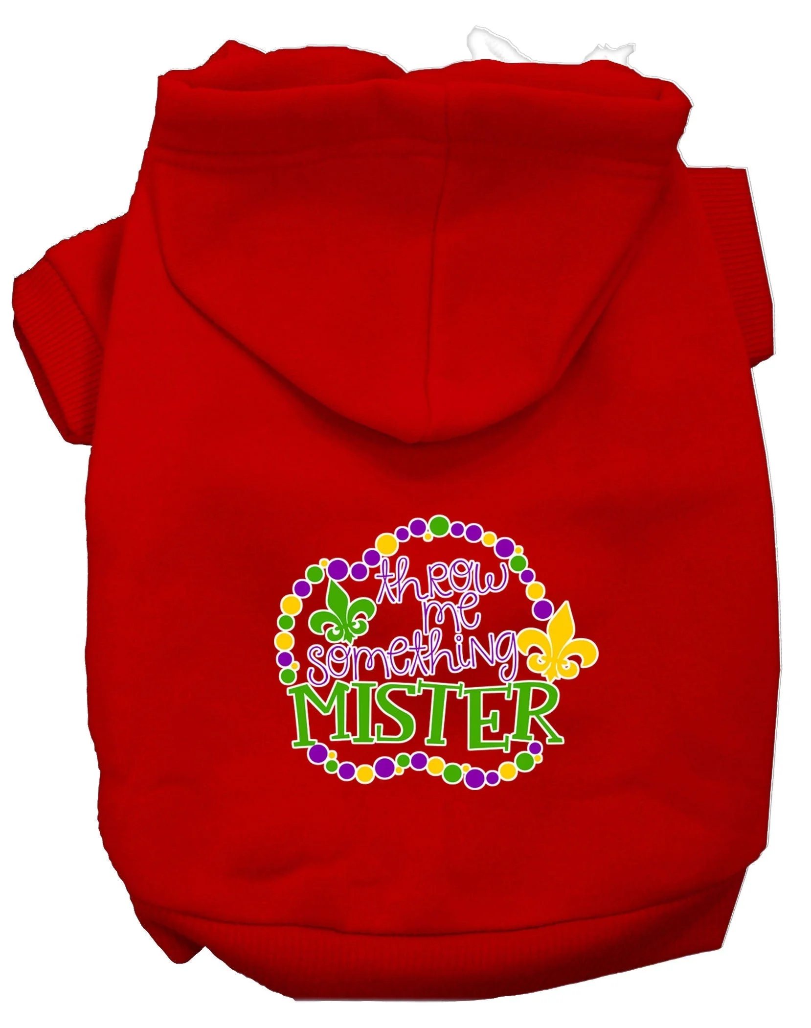 Pet Dog & Cat Hoodie Screen Printed, "Throw Me Something Mister" - Image 8