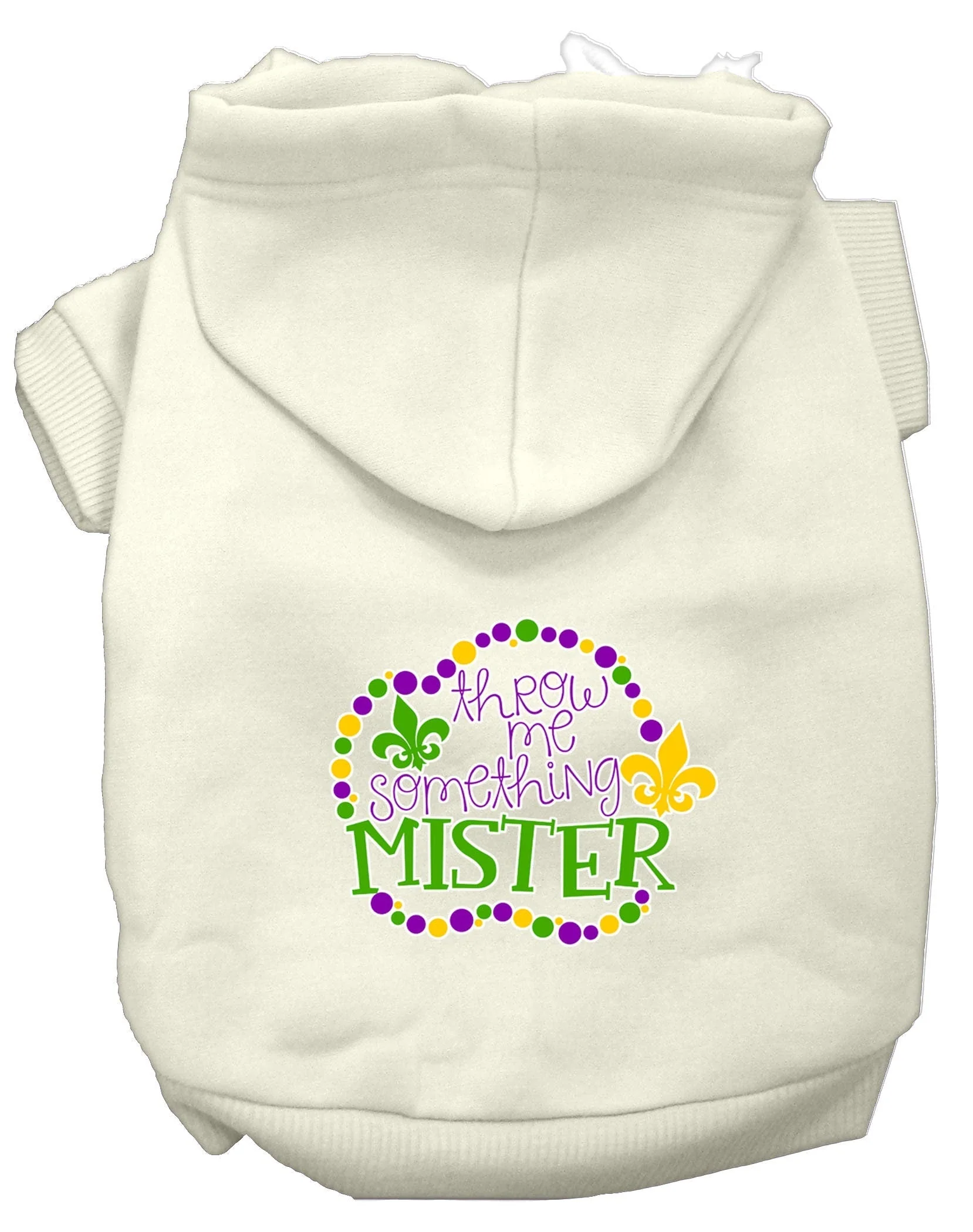 Pet Dog & Cat Hoodie Screen Printed, "Throw Me Something Mister" - Image 9
