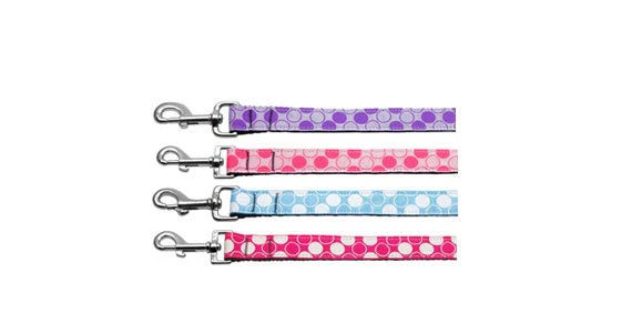 Pet Dog & Cat Nylon Collar or Leash, "Diagonal Dots" - Image 3