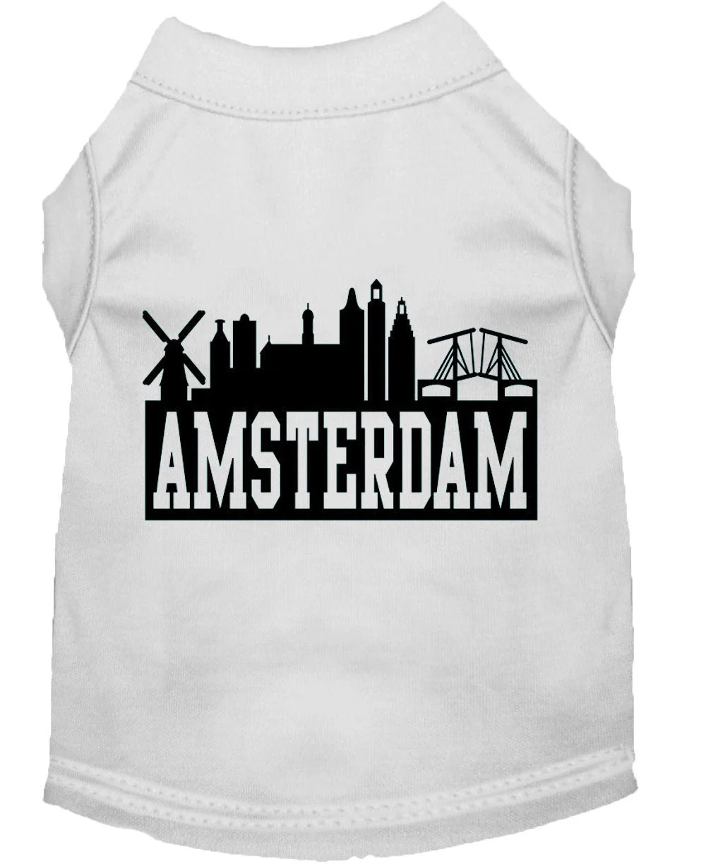 Pet Dog & Cat Shirt Screen Printed, "Amsterdam Skyline" - Image 10