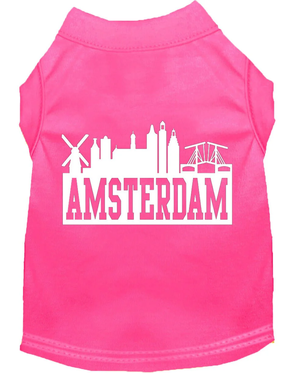 Pet Dog & Cat Shirt Screen Printed, "Amsterdam Skyline" - Image 5