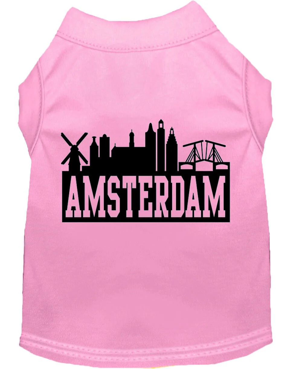 Pet Dog & Cat Shirt Screen Printed, "Amsterdam Skyline" - Image 7