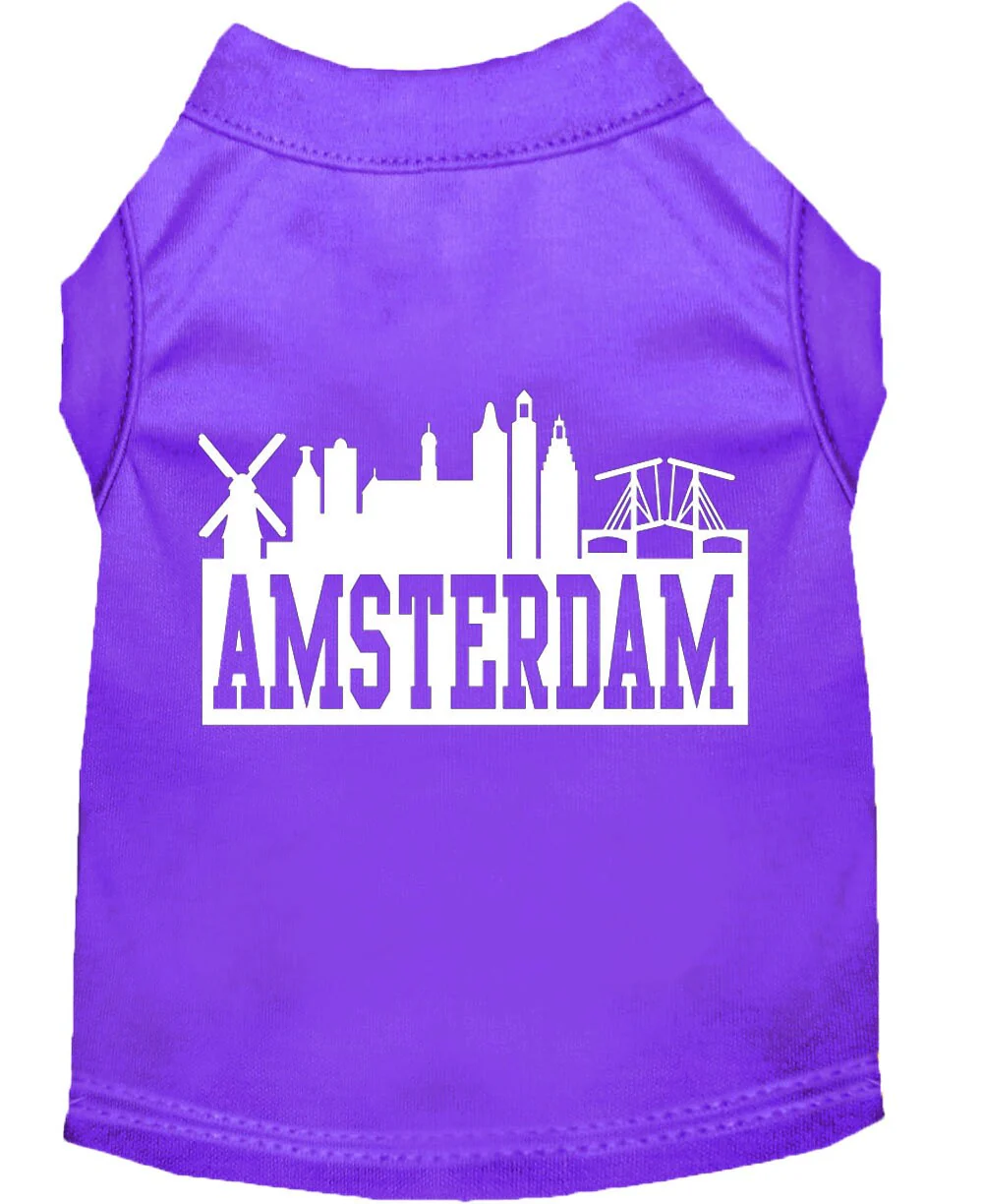 Pet Dog & Cat Shirt Screen Printed, "Amsterdam Skyline" - Image 8