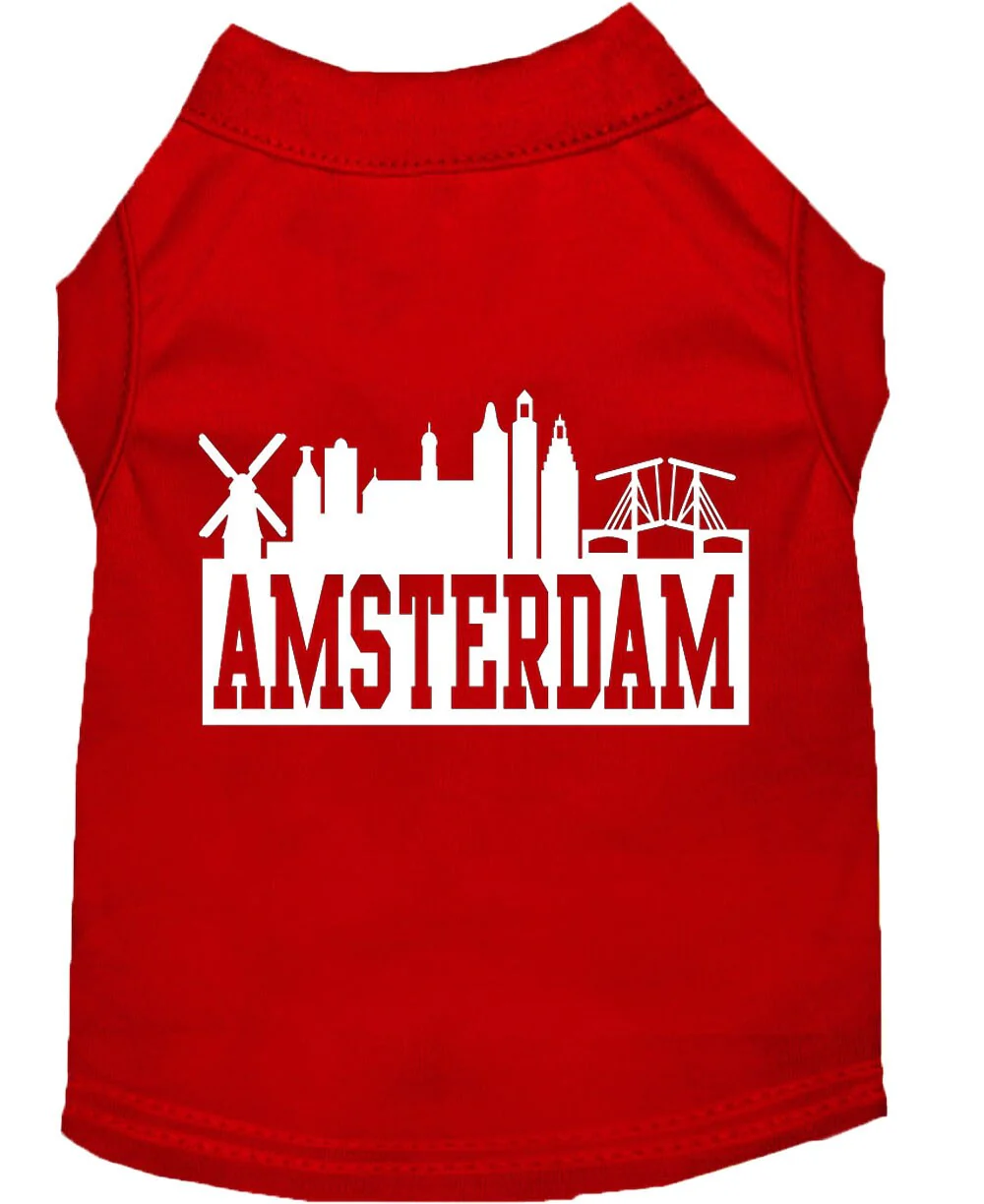 Pet Dog & Cat Shirt Screen Printed, "Amsterdam Skyline" - Image 9