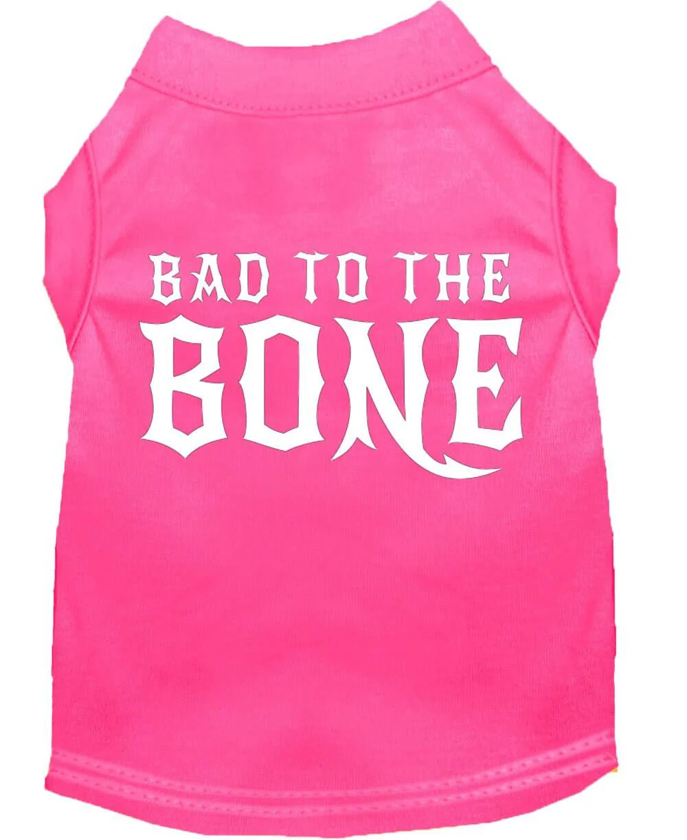 Pet Dog & Cat Shirt Screen Printed, "Bad To The Bone" - Image 6