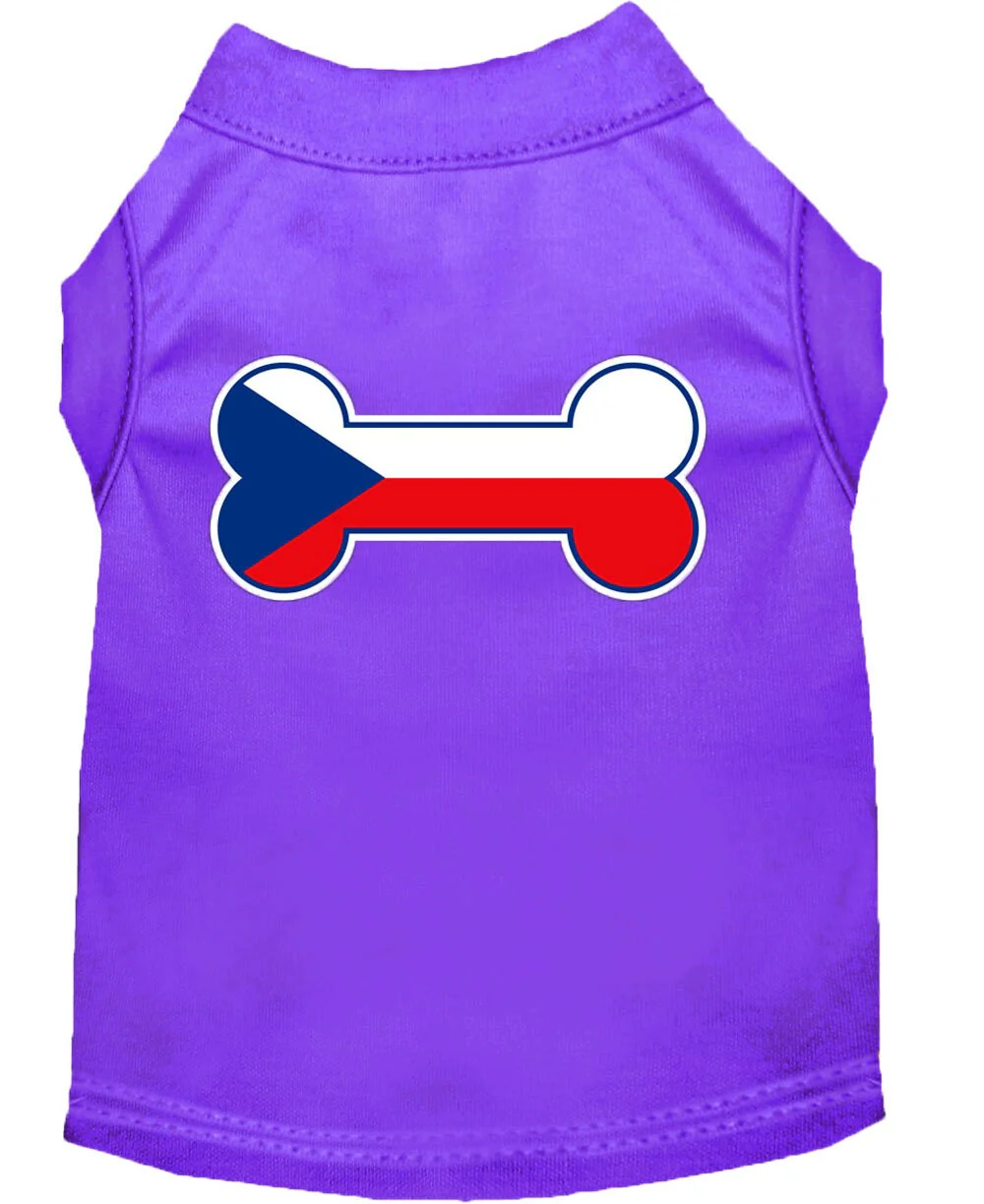 Pet Dog & Cat Shirt Screen Printed, "Bone Flag Czech Republic" - Image 10