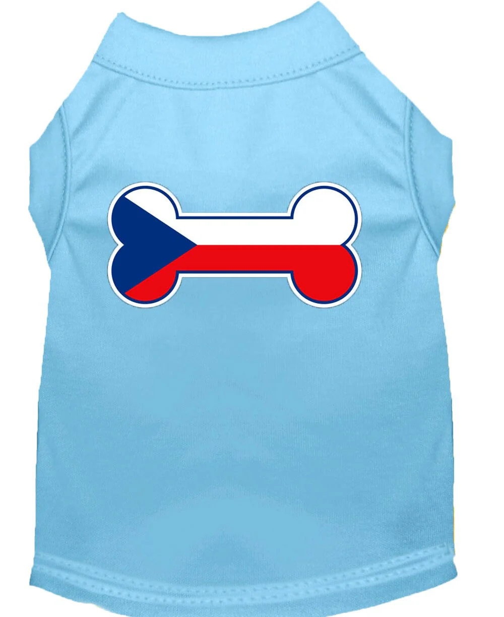 Pet Dog & Cat Shirt Screen Printed, "Bone Flag Czech Republic" - Image 6