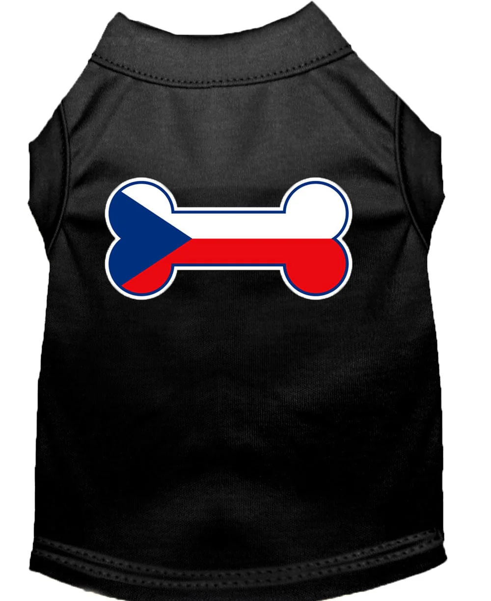 Pet Dog & Cat Shirt Screen Printed, "Bone Flag Czech Republic" - Image 7