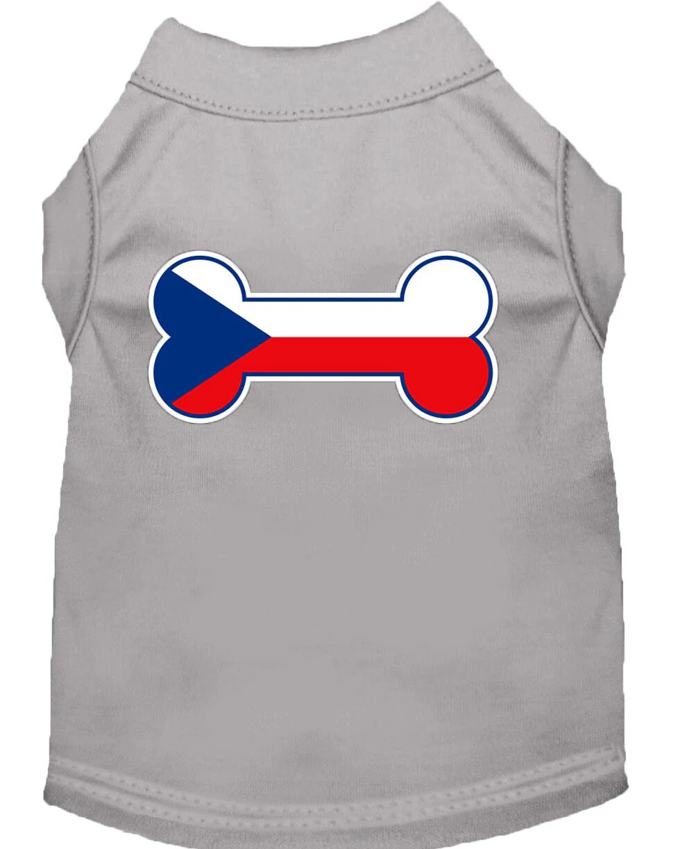 Pet Dog & Cat Shirt Screen Printed, "Bone Flag Czech Republic" - Image 9