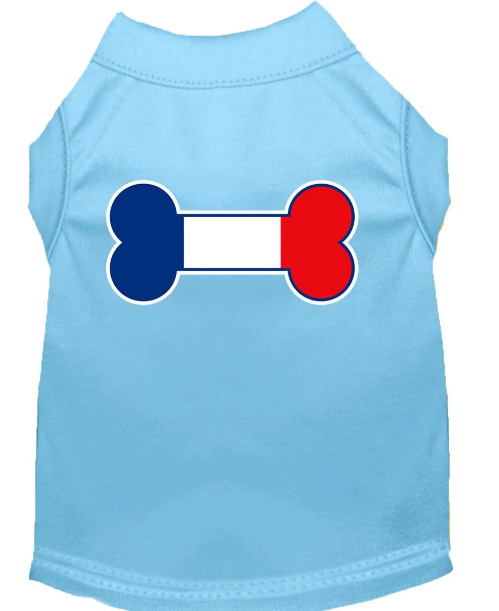 Pet Dog & Cat Shirt Screen Printed, "Bone Flag France" - Image 8