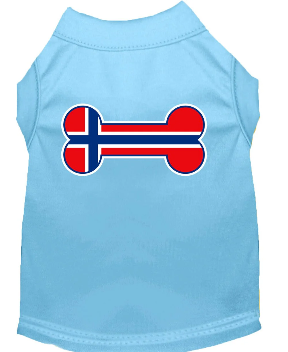 Pet Dog & Cat Shirt Screen Printed, "Bone Flag Norway" - Image 10