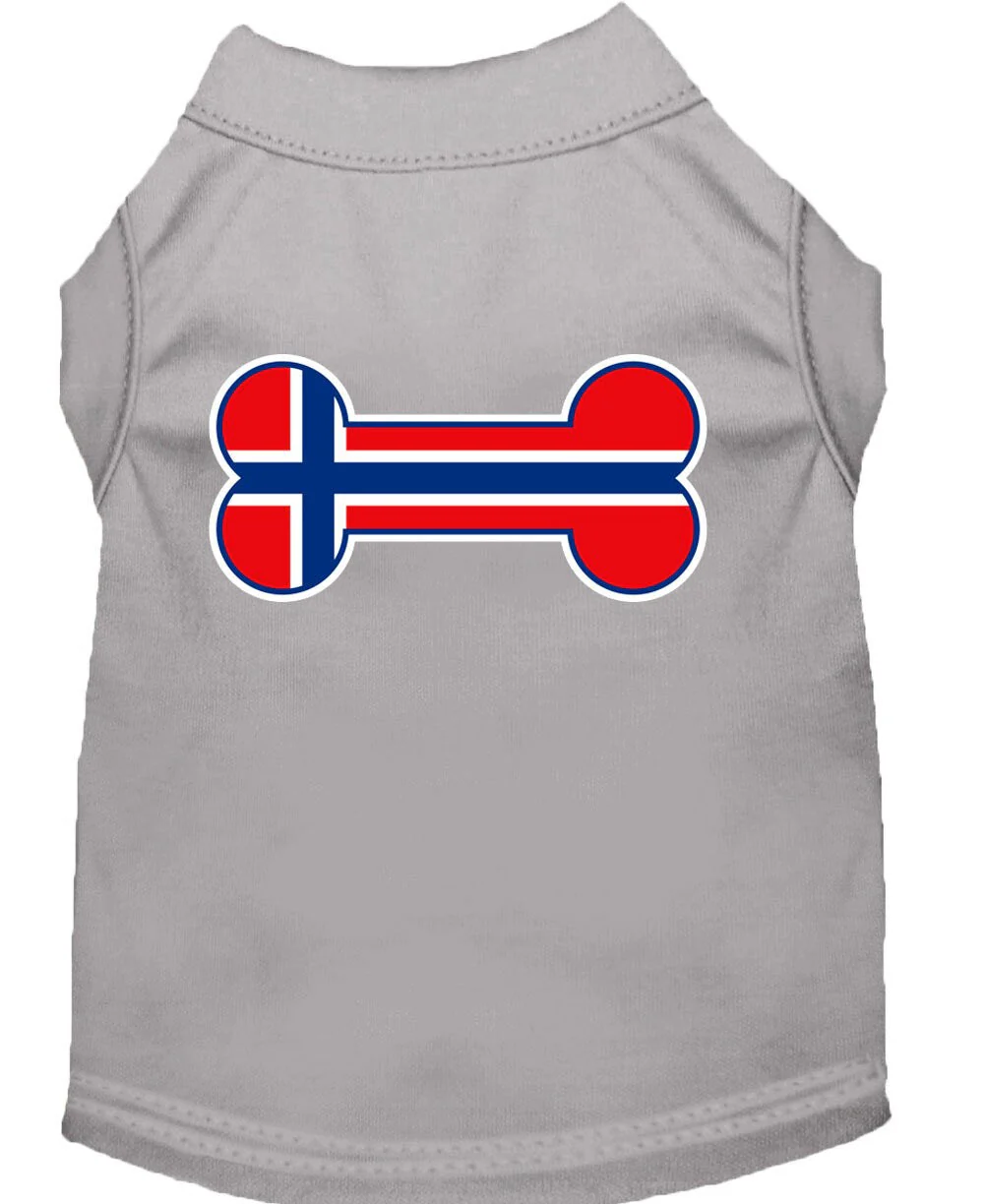 Pet Dog & Cat Shirt Screen Printed, "Bone Flag Norway" - Image 4