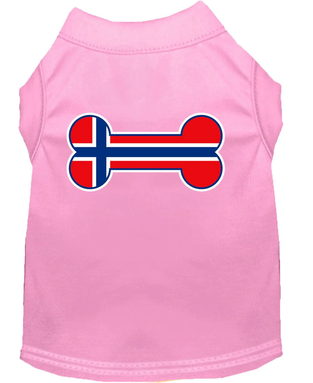 Pet Dog & Cat Shirt Screen Printed, "Bone Flag Norway" - Image 5