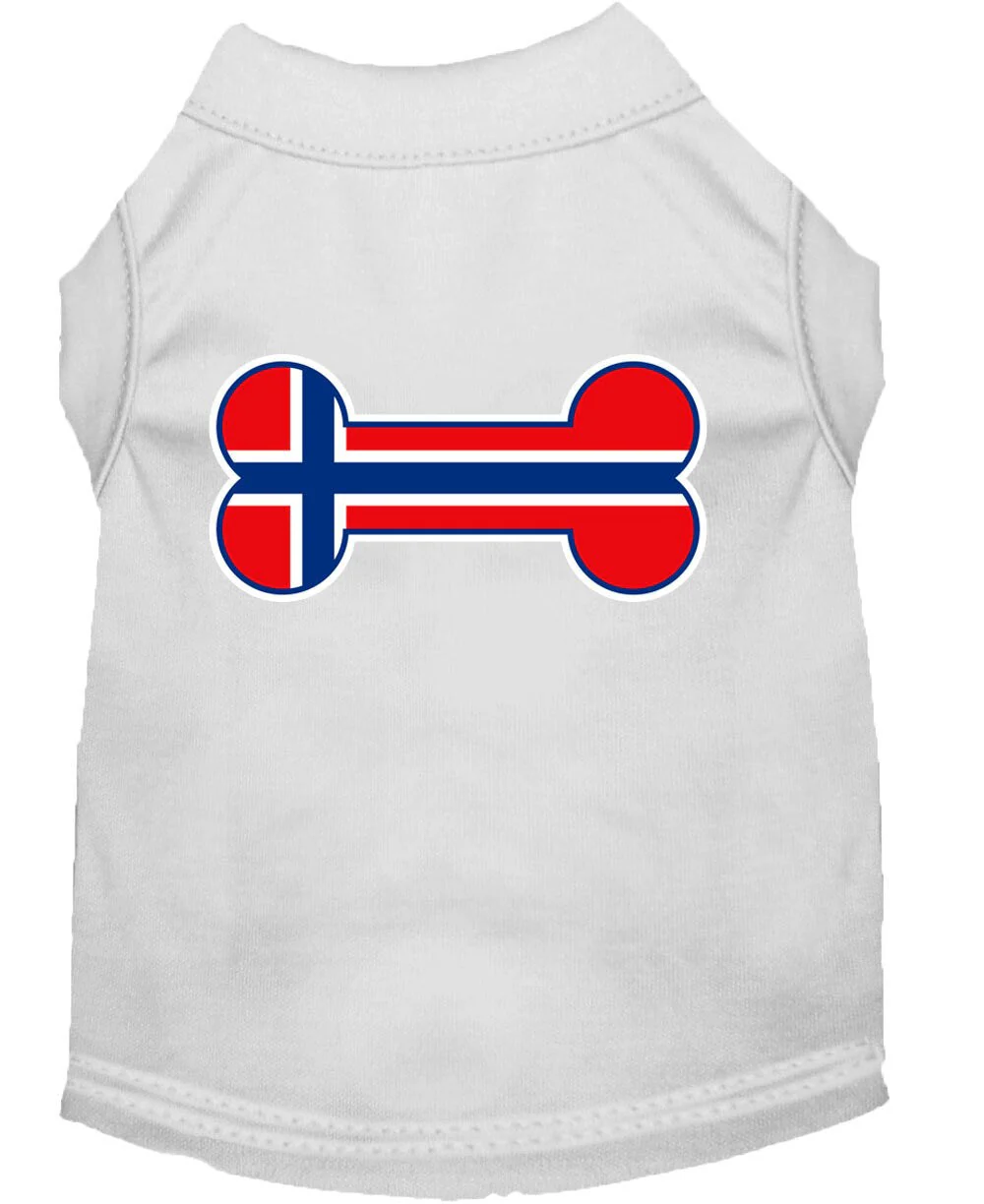 Pet Dog & Cat Shirt Screen Printed, "Bone Flag Norway" - Image 8