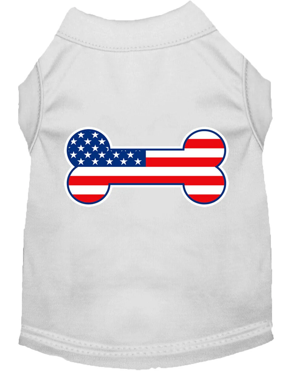 Pet Dog & Cat Shirt Screen Printed, "Bone Shaped American Flag" - Image 10