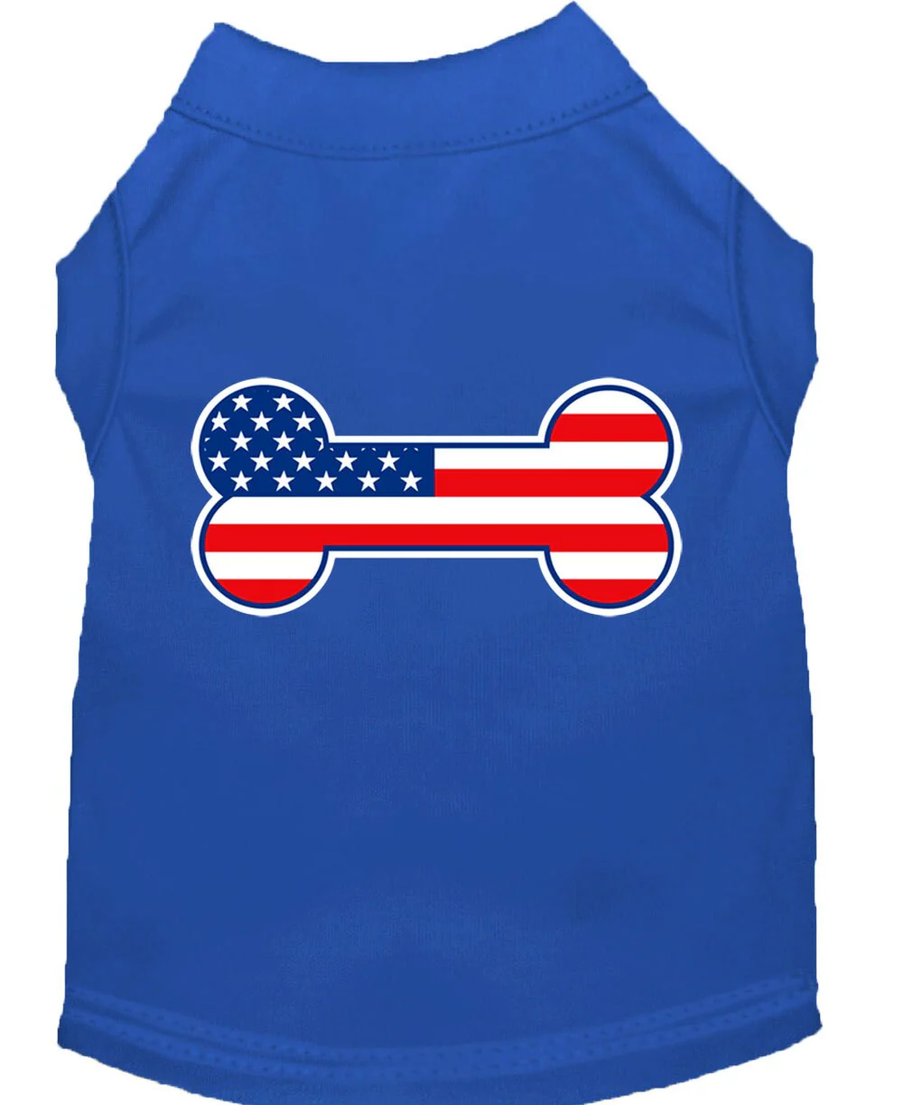 Pet Dog & Cat Shirt Screen Printed, "Bone Shaped American Flag" - Image 4