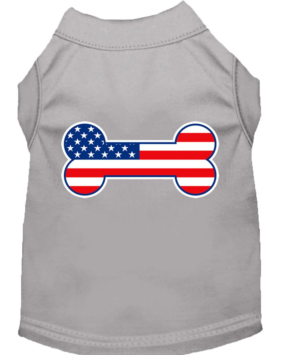 Pet Dog & Cat Shirt Screen Printed, "Bone Shaped American Flag" - Image 6