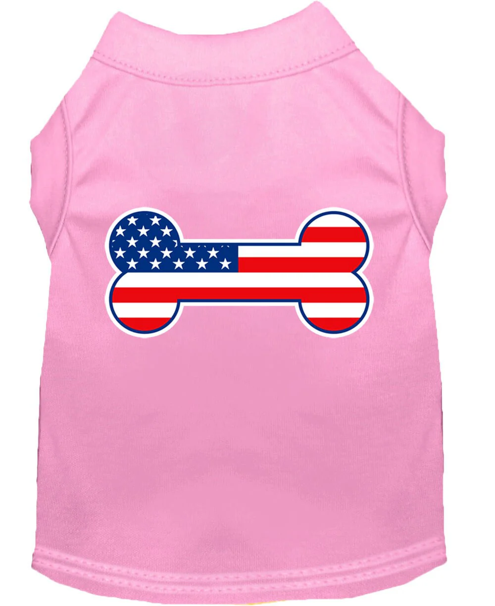 Pet Dog & Cat Shirt Screen Printed, "Bone Shaped American Flag" - Image 7
