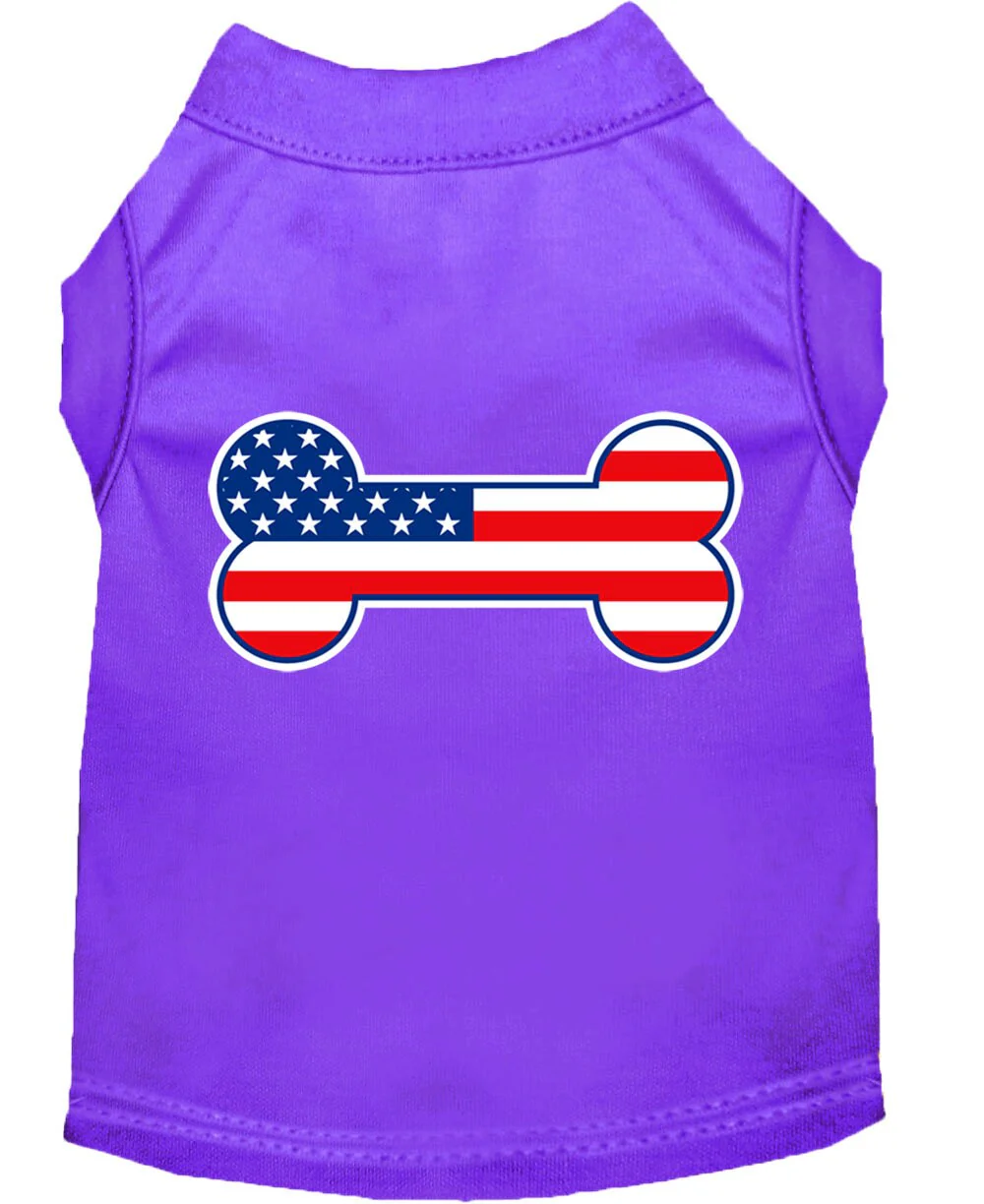 Pet Dog & Cat Shirt Screen Printed, "Bone Shaped American Flag" - Image 8