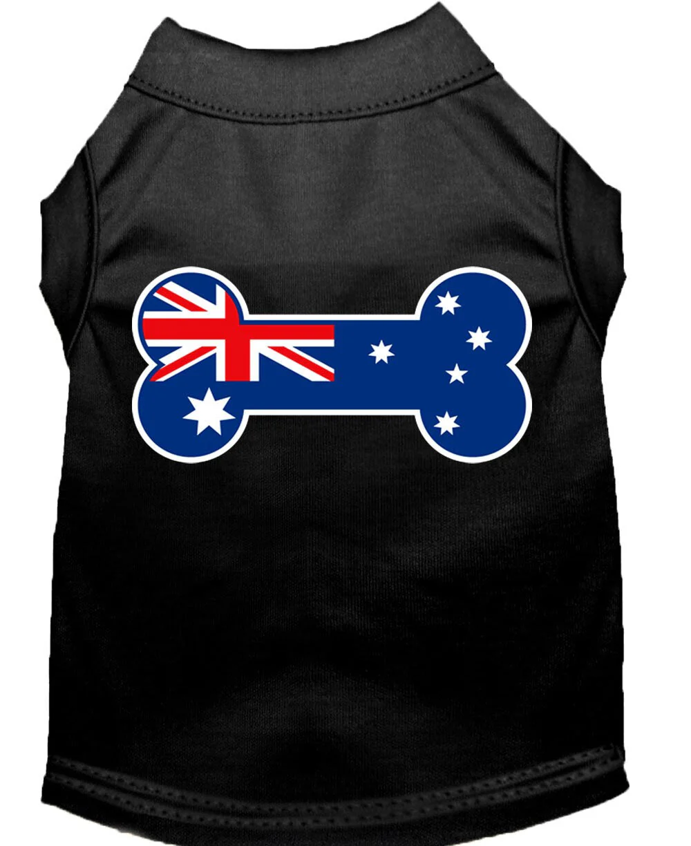 Pet Dog & Cat Shirt Screen Printed, "Bone Shaped Australian Flag" - Image 3