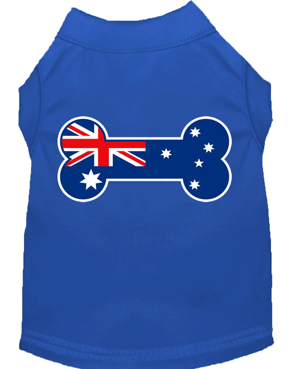 Pet Dog & Cat Shirt Screen Printed, "Bone Shaped Australian Flag" - Image 4