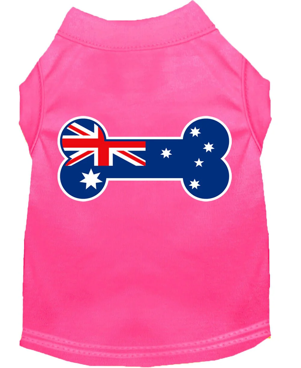 Pet Dog & Cat Shirt Screen Printed, "Bone Shaped Australian Flag" - Image 5